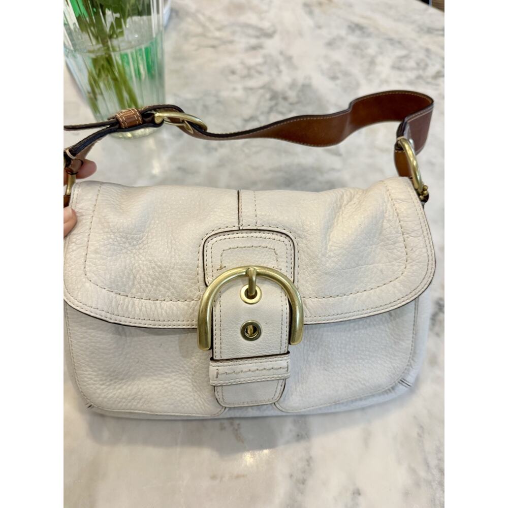 RARE Vintage Y2K Coach Soho Signature Leather Flap Shoulder Bag - Picture 12 of 16